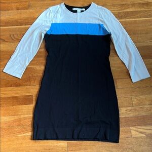 Blue Long Sleeve Sheath Dress for Work